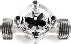 Bitspower G1/4" Flow Indicator, Clear Main Body, Black Blade, Black Sparkle