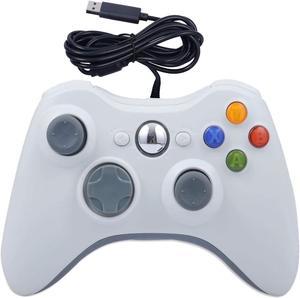 USB Wired Game Pad Controller for Xbox 360, Xbox 360 Slim, Windows PC - Replacement USB Wired Gamepad (White)