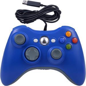 USB Wired Game Pad Controller for Xbox 360, Xbox 360 Slim, Windows PC - Replacement USB Wired Gamepad (Blue)