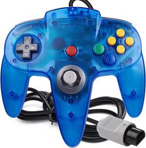 Classic 64 Controller, suily Game pad Joystick for 64 - Plug & Play (Non PC USB Version) (Transparent Blue)