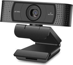 Webcam with Microphone-Computer Camera with Privacy Shutter for PC/Mac/Laptop/MacBook,USB 1080P Webcam Plug and Play,Low-Light Correction and Autofocus