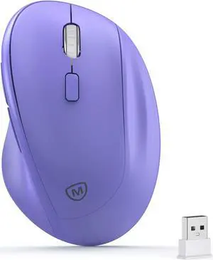 Ergonomic Wireless Mouse with USB Receiver for PC Computer Laptop and Desktop Ergo Mouse Vertical with Silent Clicks Long Battery Life Up to 1600 DPI & 1 AA Battery Powered (Not Included) Purple Ergonomic Wireless Mouse with USB Receiver for PC Computer Laptop and Desktop Ergo Mouse Vertical with Silent Clicks Long Battery Life Up to 1600 DPI & 1 AA Battery Powered (Not Included) Purple