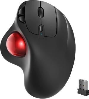 Wireless Trackball Mouse Rechargeable Ergonomic Mouse Easy Thumb Control Precise  Smooth Tracking 3 Device Connection Bluetooth or USB Compatible for PC Laptop iPad Mac Windows Android
