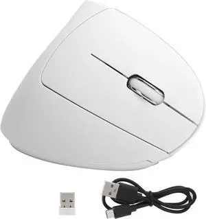 Ergonomic Mouse Wireless Vertical Mouse RGB Backlit Mouse 2.4ghz Optical Mouse with 6 Buttons for Laptop PC Desktop Notebook Computer Mouse /206 (Color : White)