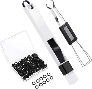 202 Pieces Keyboard Cleaner Cleaning Tools Set Includes 1 Keyboard Puller Keycap Removal Tool 1 Door Window Track Cleaning Brush and 200 O-Ring Switch Dampeners (Black O-Rings) 202 Pieces Keyboard Cleaner Cleaning Tools Set Includes 1 Keyboard Puller Keycap Removal Tool 1 Door Window Track Cleaning Brush and 200 O-Ring Switch Dampeners (Black O-Rings)