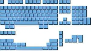 Ranked Blank Premium Keycap Set | 1.4 mm Thick PBT | Cherry Profile for Mechanical Keyboard (Blue Malibu, 139 Keys)