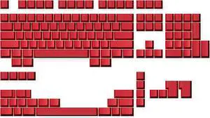 Ranked Blank Premium Keycap Set | 1.4 mm Thick PBT | Cherry Profile for Mechanical Keyboard (Red, 139 Keys)