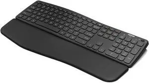 Arteck Bluetooth Keyboard Universal Wave Ergonomic Keyboard with Palm Rest Multi-Device Full Size Wireless Keyboard for Windows iOS iPad OS Android, Computer Desktop Laptop Surface Tablet Smartphone