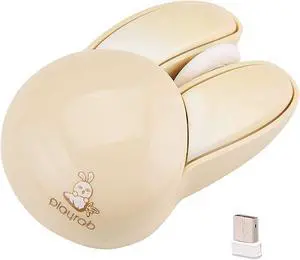 Lomiluskr Cute Bunny Wireless Mouse, Silent Mouse, 2.4G Wireless Mice, Candy Colors, Kawaii Rabbit Mouse for Girls and Kids (Beige Bunny) Lomiluskr Cute Bunny Wireless Mouse, Silent Mouse, 2.4G Wireless Mice, Candy Colors, Kawaii Rabbit Mouse for Girls and Kids (Beige Bunny)
