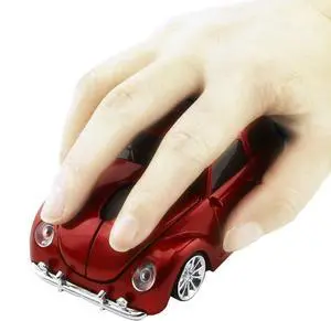 Usbkingdom Wireless Car Shape Mouse, 2.4GHz Cool 3D Sport Ergonomic Optical Cordless Mouse with USB Receiver for PC Laptop Computer Notebook Red