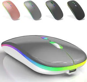 Wireless Computer Mouse with USB Receiver Rechargeable Silent 2.4G Portable Optical Wireless Computer Mice(Silver) Wireless Computer Mouse with USB Receiver Rechargeable Silent 2.4G Portable Optical Wireless Computer Mice(Silver)