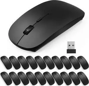 Fabbay 2.4G Wireless Computer Mouse, 3 Adjustable DPI Levels, 20-Pack, Black Fabbay 2.4G Wireless Computer Mouse, 3 Adjustable DPI Levels, 20-Pack, Black