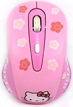 OLIMY Cute Hello Kitty 2.4g 10m 1200dpi Wireless Laptop Mouse , Pink Sakura