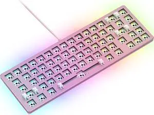Glorious Gaming GMMK 2 Compact 65% Barebones (Frame Only) - Mechanical Gaming Keyboard Frame, Compact TKL Size (65%), Aluminium, Customisable, Per Key RGB, American QWERTY Layout - Pink