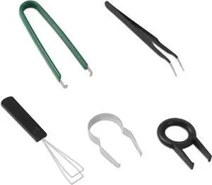 Set of 5pcs Keyboard Cleaning Tools, Keycap Remover Key Switch Puller Keycap Puller Kit with Keycap Tweezers for Hot Swappable Mechanical Keyboards