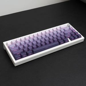 PBT Doubleshot Keycaps Gradient Purple Backlit OEM Profile Keycaps Full Set Side Print 105 Keys Custom Keyboard Keycaps for Cherry Gateron MX Switches Mechanical Keyboard