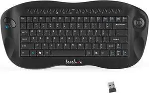 Wireless Keyboard with Trackball Mouse, 2.4G Handheld Multimedia Keyboard Built in Trackball, Scroll Wheel & Hotkeys for HTPC, TV Box, Laptop, Desktop, Compatible with Windows, Mac, Android (Black)