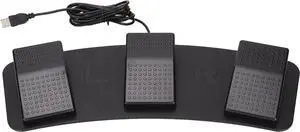 USB Triple Foot Switch Pedal, PC Triple Foot Switch Programmable Computer computer keyboard Multifunctional Ergonomic Triple USB Foot Pedal,for Video Game Office Equipment Control((mechanical switch))
