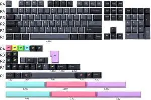 Cherry Profile PBT Keycaps for Mechanical Keyboards 60% 65% 75% Keycap Black Grey Cool Key Caps Set for Cherry MX Gateron Switches Keyboard Keycaps Dye Sub 138 Keys (Dracula)
