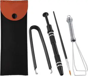 AIEX Keyboard Lube Kit, 4pcs Mechanical Keyboard Switch Puller Set Keycap Remover Kit with Keycap Puller, Switch Clamp, Stem Holder, Lube Pen, Easy to Pull (Black)