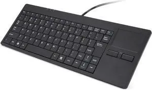 Yoidesu 82-Key USB Wired Keyboard with Built-in Touchpad HUB Port Ultra Thin Mute Keyboard for Desktop, Computer Ergonomic