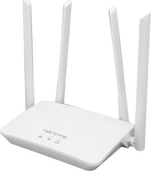 Router, 4G LTE Router with SIM Card Slot, 300Mbps Unlocked Wireless Mobile WiFi Hotspot Routers with 4 High Gain Antenna, for B1/3/7/8/20/38/40/41 Band, Range to 656ft (US Plug)