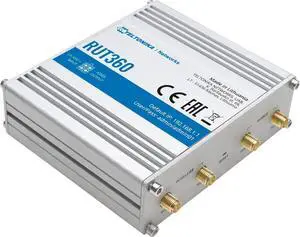 Teltonika RUT360000000 Model RUT360 LTE Industrial Cellular Router; for Europe, The Middle East, Africa, Australia, APAC, Brazil, Malaysia Operators Only; Ethernet, WiFi, and 4G LTE Interfaces