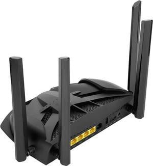WiFi Router with Dual Band 2.4 GHz and 5 GHz 4 Antennas, 2600Mbps, 128MB ROM + 16MB Flash ROM, Simple Installation, Compatible with All Boxes on The Market (US Plug)