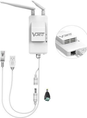 VONETS 5GHz Industrial Mini WiFi Router Bridge Repeater, WiFi to Ethernet Adapter, Wireless Bridge Converts RJ45 Connection to Wireless, 2 External Antennas, DC/USB, VAP11S-5G with Smart Cooling Fan