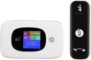VSVABEFV Bundle of 4G LTE Mobile Router and 4G LTE USB Modem WiFi Dongle Mini Portable Mobile WiFi Hotspot Router