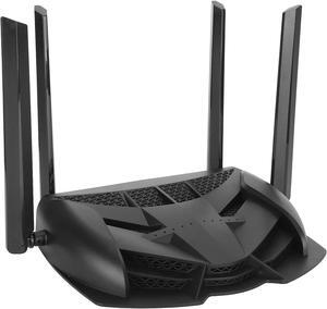 2.4/5G WIFI Gaming Wireless Router, Four External Antennas Gaming Chip WiFi Router, 2600Mbps USB Computer Router Support 1 x WAN Port/ 4 x LAN Port (black)