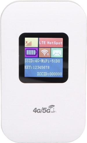 Zyyini 4G WiFi Router, 1.44in LED Display Mobile WiFi Hotspot Portable 4G WiFi Router with Standard SIM Card Slot and 2100mAh Battery,4G LTE Router for Phone PC Tablet