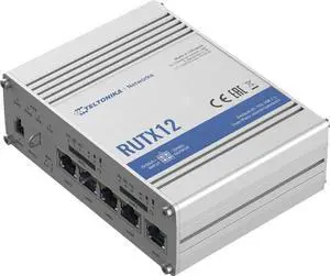 Teltonika RUTX12000000 Model RUTX12 Dual-sim LTE Cellular Router; for Europe, The Middle East, Africa, Australia, APAC, Brasil, and Malaysia Operators Only; Dual LTE, WiFi, USB and BT Interfaces