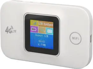 150 Mbps 4G Mobile WiFi Router, Portable Wireless Travel WiFi, LTE Router 1.44inch LED Display SIM Card Slot 2100mAh Battery Support 10 Users