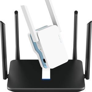 macard Mesh Bundle: Dual Band Wi-Fi Extender + Wi-Fi 6 Router, Create a Whole Home mesh Seamless Network