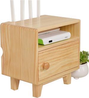 wifi wireless router storage box Wooden Router Storage Box Cable Management Boxes Organizer with High Feet Cable Power Plug Storage Box, Magnetic Door Stop and Stainless Steel Hinge modem router holde