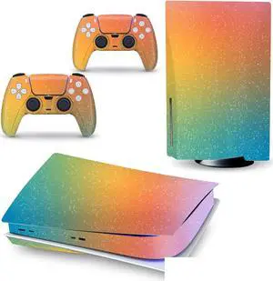 LEEWEE Decal Skin for PS 5 Disk Edition Console and 2 Controllers Vinyl Cover Skins Wraps for PS5 Disc Version 47844 No Foaming