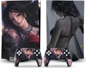LEEWEE Decal Skin for PS 5 Disk Edition Console and 2 Controllers Vinyl Cover Skins Wraps for PS5 Disc Version 79707 No Foaming