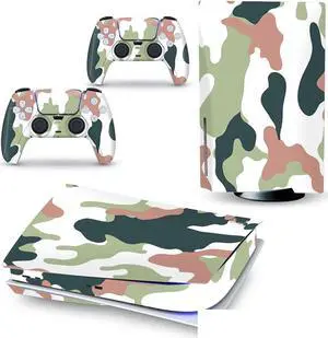 LEEWEE Decal Skin for PS 5 Disk Edition Console and 2 Controllers Vinyl Cover Skins Wraps for PS5 Disc Version 47141 No Foaming