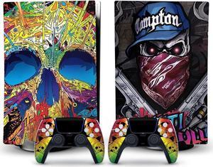 FXCON Decal Skin for PS 5 Disk Edition Console and 2 Controllers Vinyl Cover Skins Wraps for PS5 Disc Version 43544 Bubble Free
