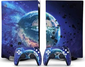 LEEWEE Decal Skin for PS 5 Disk Edition Console and 2 Controllers Vinyl Cover Skins Wraps for PS5 Disc Version 11754 No Foaming