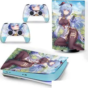 LEEWEE Decal Skin for PS 5 Disk Edition Console and 2 Controllers Vinyl Cover Skins Wraps for PS5 Disc Version 47941 No Foaming