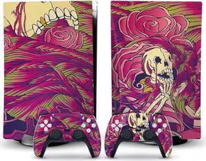 LEEWEE Decal Skin for PS 5 Disk Edition Console and 2 Controllers Vinyl Cover Skins Wraps for PS5 Disc Version 47891 No Foaming