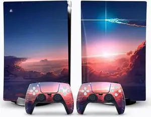 LEEWEE Decal Skin for PS 5 Disk Edition Console and 2 Controllers Vinyl Cover Skins Wraps for PS5 Disc Version 48466 No Foaming