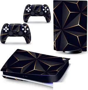 LEEWEE Decal Skin for PS 5 Disk Edition Console and 2 Controllers Vinyl Cover Skins Wraps for PS5 Disc Version 47400 No Foaming