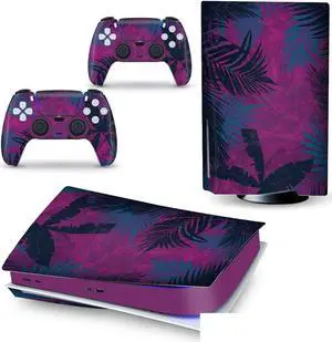 LEEWEE Decal Skin for PS 5 Disk Edition Console and 2 Controllers Vinyl Cover Skins Wraps for PS5 Disc Version 38344 No Foaming
