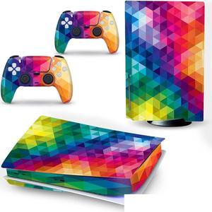LEEWEE Decal Skin for PS 5 Disk Edition Console and 2 Controllers Vinyl Cover Skins Wraps for PS5 Disc Version 32549 No Foaming