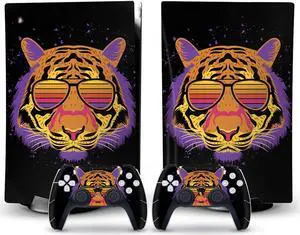 LEEWEE Decal Skin for PS 5 Disk Edition Console and 2 Controllers Vinyl Cover Skins Wraps for PS5 Disc Version 79686 No Foaming