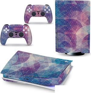 LEEWEE Decal Skin for PS 5 Disk Edition Console and 2 Controllers Vinyl Cover Skins Wraps for PS5 Disc Version 37923 No Foaming