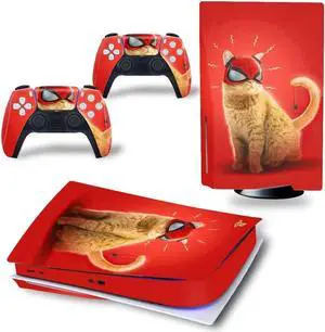LEEWEE Decal Skin for PS 5 Disk Edition Console and 2 Controllers Vinyl Cover Skins Wraps for PS5 Disc Version 38519 No Foaming